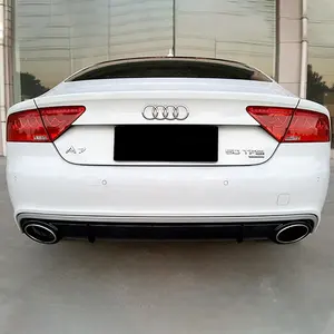 RS7 Diffuser Met Uitlaat Voor Audi A7 Refit Om Audi A7 Rs Lijn Hoge Kwaliteit Achterbumper Diffuser 2009-2015