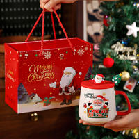 Coffrets cadeaux Tasse électrique portable à température constante USB Tasse cadeau Noël Tasse en céramique chaude avec sous-verre chauffant
