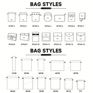 Sacs d'emballage personnalisés pour vêtements et foulards, pochettes de type enveloppe, housses anti-poussière en coton, sacs en tissu à rabat, impression sérigraphique personnalisée - Product Image 5