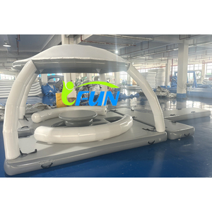Plateforme flottante gonflable haut <span class=keywords><strong>de</strong></span> gamme en forme <span class=keywords><strong>de</strong></span> T pour yacht, ponton <span class=keywords><strong>de</strong></span> loisirs aquatiques, canapé-lit flottant avec auvent <span class=keywords><strong>de</strong></span> protection solaire - Product Image 4