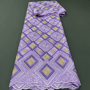 Último conjunto de algodón suizo de Nigeria, cordones de gasa suiza de alta calidad, telas de algodón africano - Product Image 6