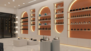 Présentoir de comptoir de parfums et de parfums exotiques au design gratuit Vitrine de la boutique de soins de la peau avec idées d'intérieur de boutique de cosmétiques - Product Image 4