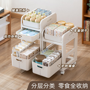 Multi Tier <b>Storage</b> Rack 3 Layers Wheeled <b>Cart</b> For Home Office Desk Organization Minimalist Design - Product Image 3