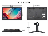 Monitor LCD HD de 10.1 Pulgadas para Automóvil y Mini Pantalla de Computadora, Pantalla a Color, Monitor de Tamaño Pequeño, Monitor de Seguridad