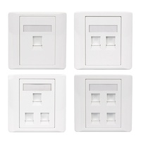 Plaque murale réseau RJ45/RJ11 Cat5e/Cat6 avec 1/2/3/4 ports 86x86mm Blanc/Noir/Doré/Argent Garantie 3 ans Prix usine
