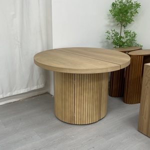 Conjunto de Comedor Central con Mesa Extensible, Encimeras, Tableros de Vanidad, Tableros de Mesa, Mesa Redonda de Madera y Banco - Product Image 3