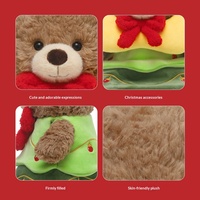 Adorable Ours en Peluche de Noël avec Rembourrage en Polyester et Coton PP, Grande Peluche Parfaite pour Cadeau Unisexe de Noël et Anniversaire