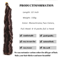 Extensions de cheveux bouclés à la française de 150g, tressées au crochet, toutes couleurs personnalisables, double trame teinte à la machine, haute qualité, vente chaude