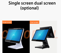 Máquina de facturación Pos de pantalla táctil I-ntel de doble pantalla de 15 pulgadas todo en uno J1900 J1800 Pos Machine Win-dow