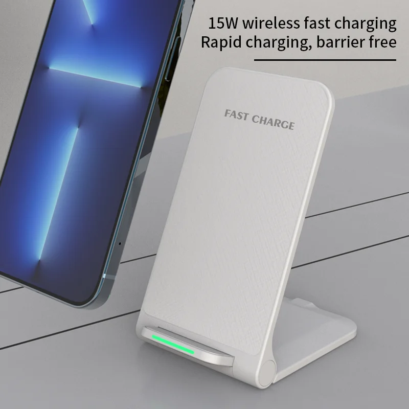 15W Fast Charging Qi Wireless Charger Foldable OEM Logo Universal Charging Pad for iPhone 14/13/12/11 for Samsung