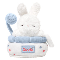 Peluche Lapin Bain Moussant Amusant, Adorable Poupée, Coussin de Sommeil, Cadeau d'Anniversaire Unisexe, Polyester Coton PP