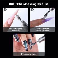 Kit de retrait rapide du vernis à ongles en gel Beautilux avec embouts en carbure de tungstène 3/32'' en acier inoxydable NDB-CONE-M pour manucure et pédicure
