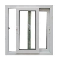 Fenêtre coulissante horizontale série 80 en PVC vinyle avec moustiquaire en acier inoxydable, double vitrage trempé, revêtement Low-E, blanc, garantie 2 ans