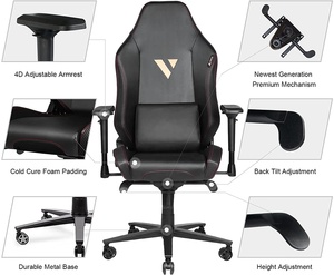 Venta al por mayor de Bengal Pakistán marca 4D reposabrazos silla juego 2022 de alta calidad OEM PU Silla de juego de cuero con reposapiés - Product Image 5