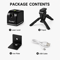 ZhonNa Mini Laser Level Garis Silang Hijau Merah USB Portabel Sinar Horizontal Vertikal Alat Penyelarasan Konstruksi Dalam & Luar Ruangan
