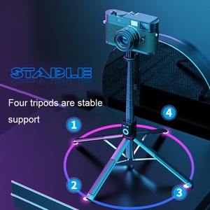 Palo Selfie con Control Remoto Trípode Universal para Cámaras y Teléfonos con Luz Opcional <span class=keywords><strong>Mini</strong></span> Soporte de <span class=keywords><strong>Viaje</strong></span> para Transmisión en Vivo y Grabación de Video - Product Image 3