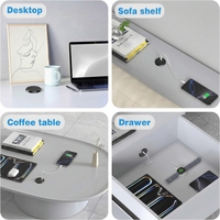 Enchufe de Corriente Empotrable Industrial de Carga Rápida para Mesa, 1 Salida, Puertos USB-A y Tipo-C, Certificación ETL para Escritorio con Regleta de Alimentación