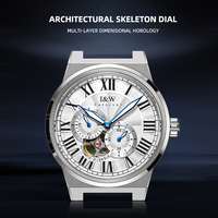 Montre automatique mécanique de luxe pour hommes cadran 42mm fonction lumineuse verre de haute qualité cuir 20mm conception de plongée à la mode