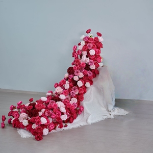 Composizione Floreale Artificiale <span class=keywords><strong>Rosa</strong></span> Madder Pink a Cascata, Decorazione per Palco Matrimoniale, Vendita Calda - Product Image 3