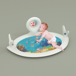 Tapis de jeu aquatique gonflable en PVC pour bébé, sûr, avec motif animaux marins et monde sous-marin, pour le temps sur le ventre, coussin d'exploration sensorielle de qualité - Product Image 1