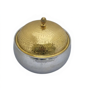 Marmite isolée utilisée par Royal Hotel Catering Design martelé or finition antique marmite décorative en acier inoxydable - Product Image 1