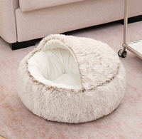 Lit pour animaux de compagnie semi-fermé, amovible, lavable, de couleur unie, maison pour chat, nid pour animaux de compagnie, lit pour chien