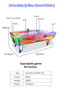 Máquina de Juego Operada con Monedas, Mesa de <span class=keywords><strong>Hockey</strong></span> de Aire Curva de 7 pies, Mesa de <span class=keywords><strong>Hockey</strong></span> Eléctrica en Venta - Product Image 6