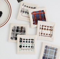Sous-verres à pompons faits à la main pour le thé de l'après-midi au bureau, tasses, plateaux à café, dessous de verre épais résistants à la chaleur