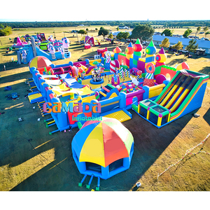 Parcours d'obstacles gonflable pour enfants sur le thème des parcs d'attractions, fabriqué sur mesure, <span class=keywords><strong>pas</strong></span> <span class=keywords><strong>cher</strong></span>, avec grand toboggan - Product Image 5