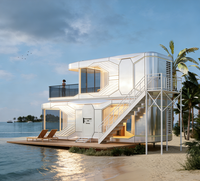 Maison préfabriquée à ossature acier insonorisée, assemblage rapide, villa capsule pour séjours de vacances, hôtels et espaces extérieurs