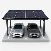 Système de carport solaire étanche pour entrepôt européen, structure de stationnement photovoltaïque commerciale en aluminium anodisé argenté haute résistance