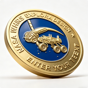 เหรียญที่ระลึก Custom Space Rover Challenge Coin ผลิตจากโลหะผสมสังกะสี งานหล่อแบบ Die Cast ของสะสมด้านอวกาศ ข้อความส่วนตัว ความรัก ภารกิจอวกาศ ของที่ระลึก - Product Image 2