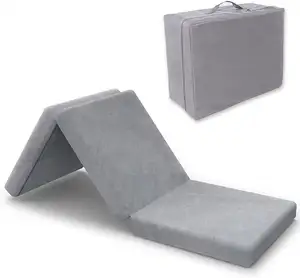 쉬운 저장 휴대용 게스트 침대 접이식 침대 패드 통기성 커버 젤 메모리 폼 휴대용 Trifold 매트리스 토퍼
