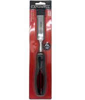 Ciseau plat industriel KAFUWELL WH5006 CR-V pour la sculpture sur bois, manche traversant, pointe en chrome vanadium, tige droite - pour charpentier