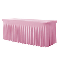 Nappe sur mesure 4ft 5ft 6ft 8ft en tissu élastique à volants jaune pour hôtel, extérieur, maison, fête