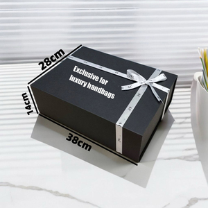 High End Black Folding <b>Packaging</b> Box Manufacturer Hand Paper Gift Bags Wholesale for Luxury Bags Belts Accessories Packing - Product Image 6