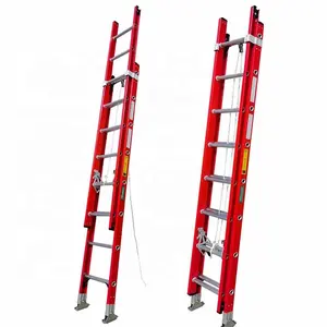Fabriek Outlet Outdoor Glasvezel Opvouwbare Opstapladder Verlenging Aluminium Ladder Moderne Stijl Multifunctionele Ladder Met Grote Scharnier