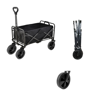 Chariot utilitaire pliable d'extérieur portable pour le camping, les courses, le jardin et la plage, chariot de courses pliable - Product Image 5