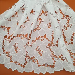 Newest Design Laser Cut Embroidery Cotton Lace Fabric Flower Pattern Laser Cutting Eyelet Fabric Floral Pattern for Dress