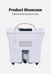 Lit de lavage de luxe électrique 2-en-1 portable en acier inoxydable et cuir synthétique avec fonction massage et évier intégré pour salon de coiffure et spa - Product Image 6