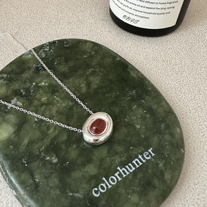 S925 plata esterlina versión coreana nicho ágata collar Simple Retro INS estilo Blogger clavícula cadena moda colgante collares - Product Image 4