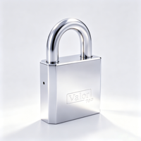 Cadenas de sécurité Valor PB06 2026 en laiton massif de haute qualité, HRC60-65, 70 mm, avec corps de serrure à cylindre à angle biseauté et clé carrée