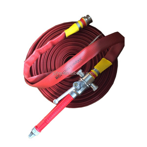 Fire Hose With Rubber 16bar 20bar Nitrile Rubber NBR Durable Layflat Fire Hose With Aluminium BS Couplings