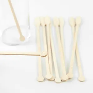 Özel tasarımlar tek kullanımlık bambu kürek çubukları toptan içecek karıştırma çubukları