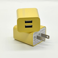 Pengisi Daya Dinding USB Tahan Api QC2.0 Warna Macaron OTP/OVP 5V 2A Dua Port USB Ramah Lingkungan untuk Perjalanan, Earphone, dan Smart Watch