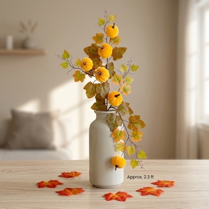 Composizione floreale decorativa con zucca simulata, foglia d'acero <span class=keywords><strong>e</strong></span> girasole, zucca in velluto, decorazione per il Festival del Raccolto <span class=keywords><strong>e</strong></span> il Ringraziamento - Product Image 6