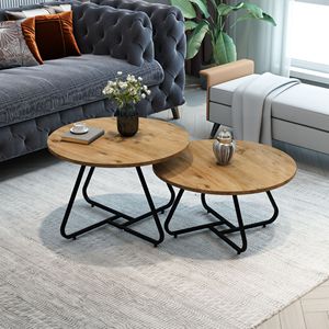 Juego de Mesa de Centro Portátil Moderno de 2 Piezas con Patas Curvas - Product Image 4