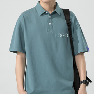 Polo para Hombre, Estilo Urbano, Hombros Caídos, Color Sólido, 100% Algodón, Se Acepta Personalización con Gráficos - Product Image 1