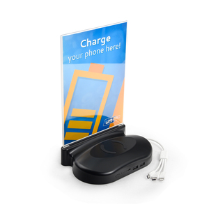 Batterie externe sans fil 20000 mAh avec câble 3-en-1, support de menu de table CE RoHS et chargeur pour promotion en restaurant et café - Product Image 3