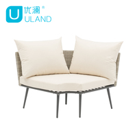 Uland Modern gri Metal köy mobilya halat koltuk takımı Rattan veranda mobilya takımı hasır açık hava mobilyası